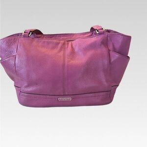 Coach Magenta Leather Shoulder Bag